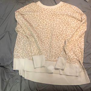 Cream and Tan Cheetah Print Sweatshirt